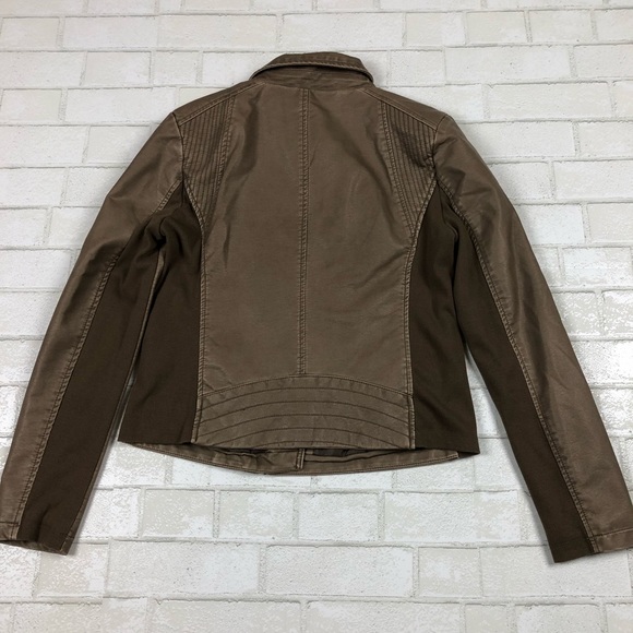 Andrew Marc Faux Leather Moto Jacket - Picture 2 of 8